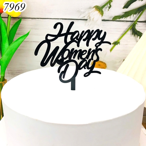 MK - 10 meka chữ happy women's day đen