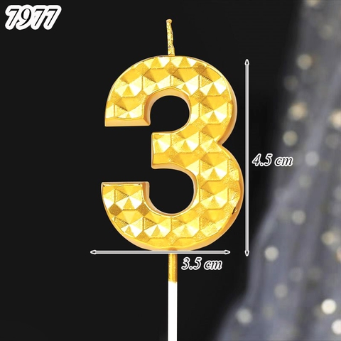 Nến Kim Cương Vàng Số 3