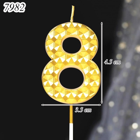 Nến Kim Cương Vàng Số 8