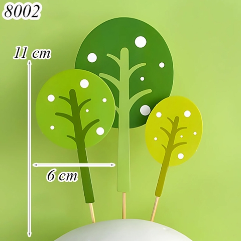 SCG-Tệp 10 Set cắm 3 cây xanh lá tròn TQ (que cắm rời)