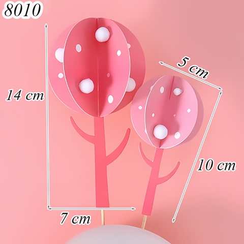 SCG-Set cắm cây hồng lá tròn 3 chiều TQ (que cắm rời)