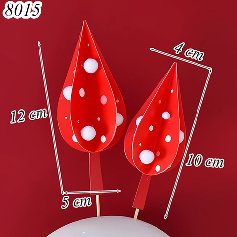 SCG-Set cắm cây đỏ lá nhọn 3 chiều TQ (que cắm rời)