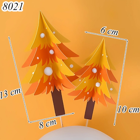 SCG-Set cắm cây vàng cam lá thông 3 chiều TQ (que cắm rời)
