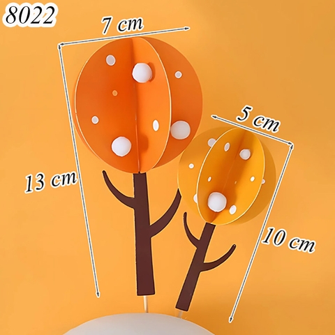SCG-Set cắm cây vàng cam lá tròn 3 chiều TQ (que cắm rời)