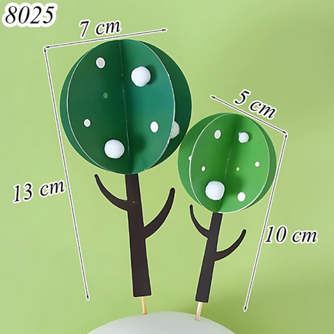 SCG-Set cắm cây xanh lá tròn 3 chiều TQ (que cắm rời)