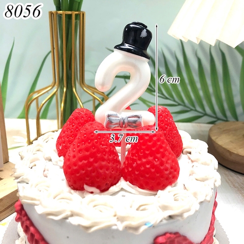 Nến số 2 Trắng mũ đen TQ