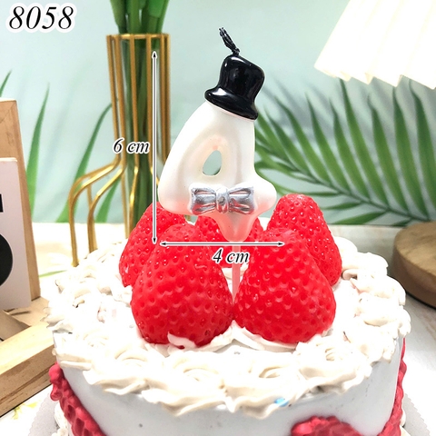 Nến số 4 Trắng mũ đen TQ