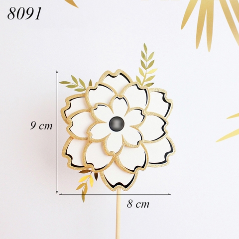 SCG-Set cắm hoa trắng viền vàng TQ