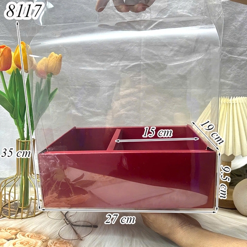 Hộp 2 ngăn love Đỏ kèm đế 16 loại dày HD