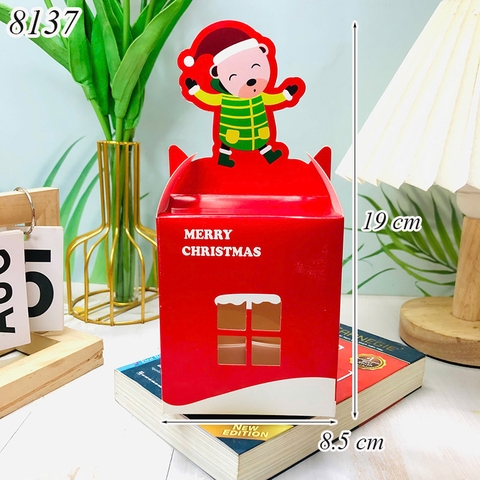 Hộp đựng quà Noel nắp cài Đỏ TP