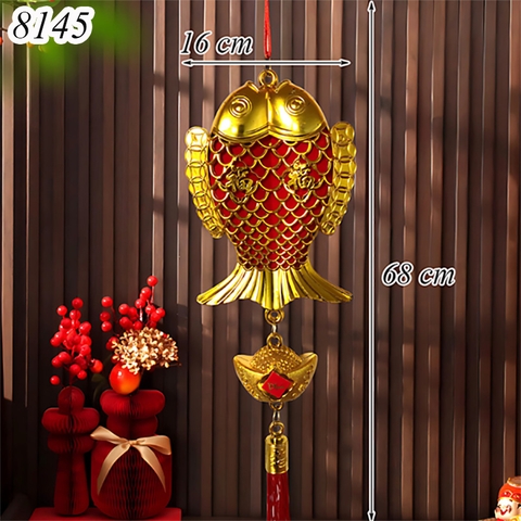 Tết-Dây treo cá đôi to 17*65cm TP (XM004)
