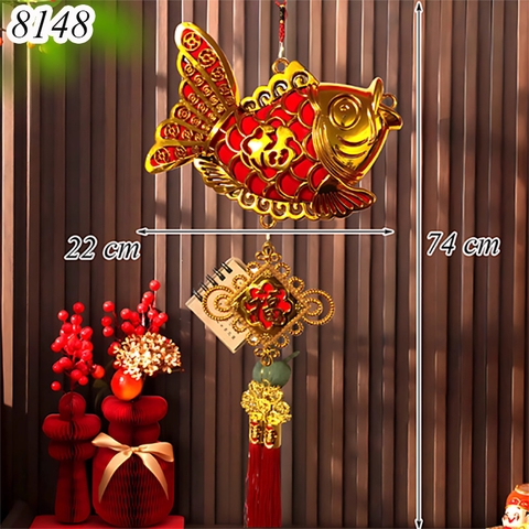 Tết-Dây treo cá đơn size to 25*75cm TP (XM001)