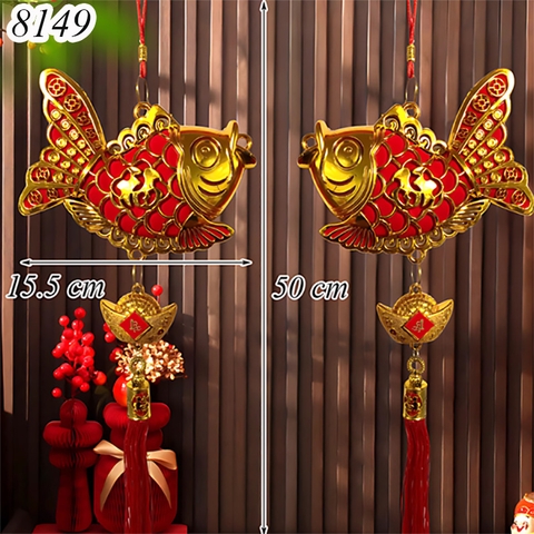 Tết-Dây treo cá đơn size trung 17*45 TP (XM002- Túi 2 dây)