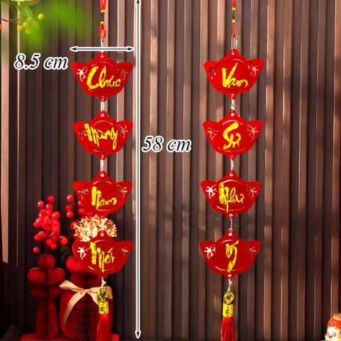 Tết-Dây treo thỏi vàng 8*60cm (CMNM-Vạn sự như ý) TP