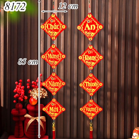 Tết-Dây treo 7 màu vuông 12*90cm TP (CMNM-An khang thịnh vượng)