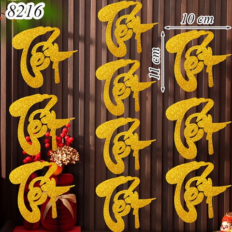 Tết-Set 10 chữ dán xốp vàng 10cm-Tết TP
