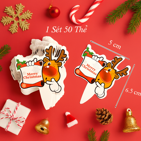 SCG-Set 50 thẻ tuần lộc Merry Christas TQ