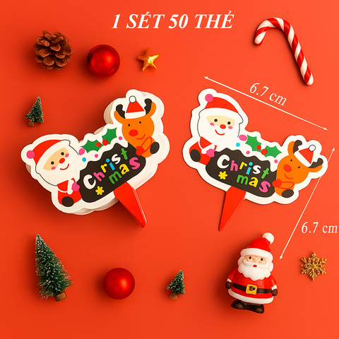 SCG-Set 50 thẻ Christmas ông già noel tuần lộc TQ