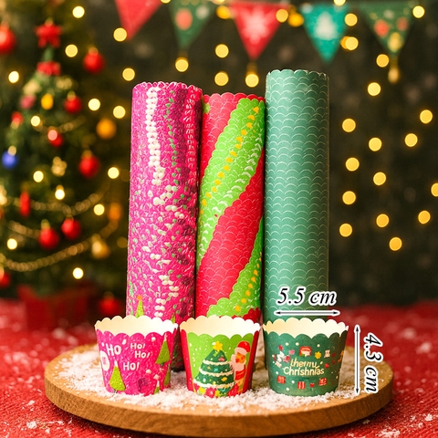 DC-combo 50 cốc giấy Noel viền Nhỏ  4*5*6cm. M1