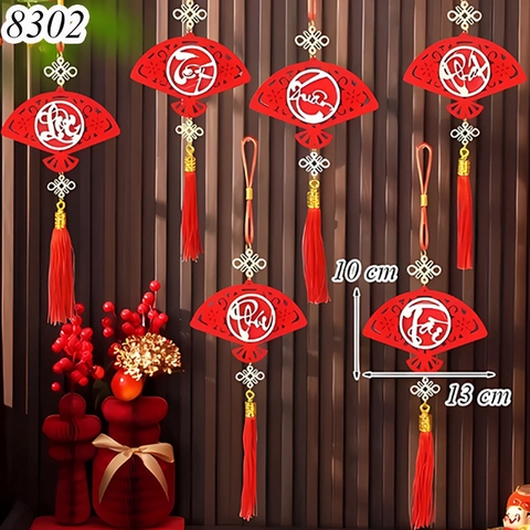 Tết-Treo laze dán chữ gỗ quạt TP