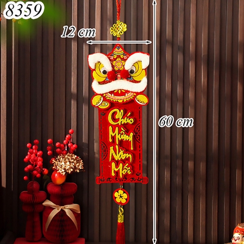 Tết-Treo đầu lân mini-chúc mừng năm mới 1 Dây