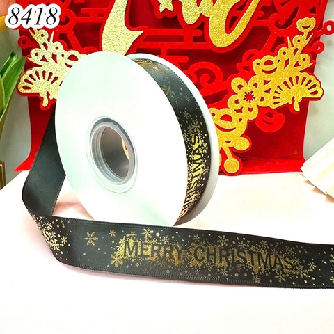 Cuộn 40m Ruybang noel Đen bông tuyết 2.5cm M2