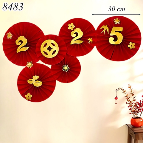 Set 6 quạt chữ 2025