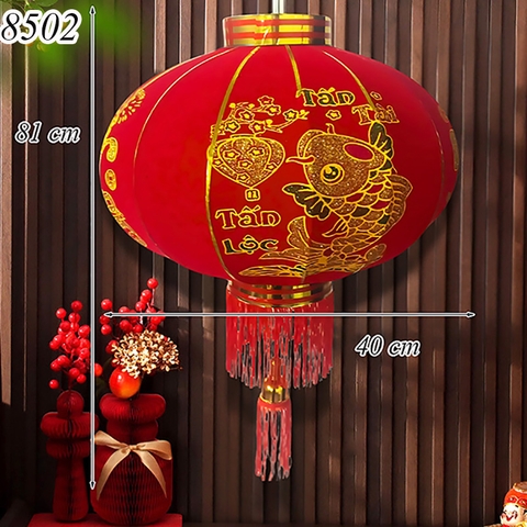 Đèn lồng nhung đỏ size nhỏ