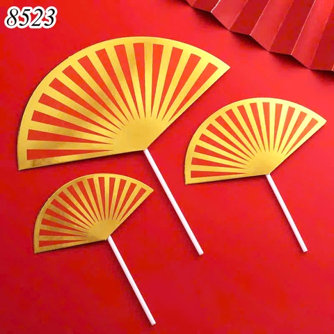 SCG- Set 3 Quạt Vàng Sọc Đỏ TQ
