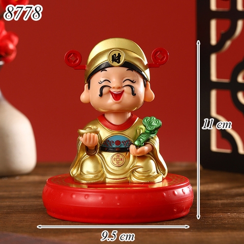 Tượng thần tài lắc áo vàng đế tròn TQ