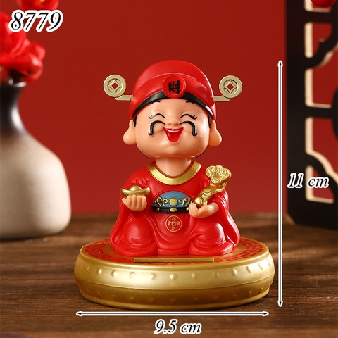 Tượng thần tài lắc áo đỏ đế tròn TQ