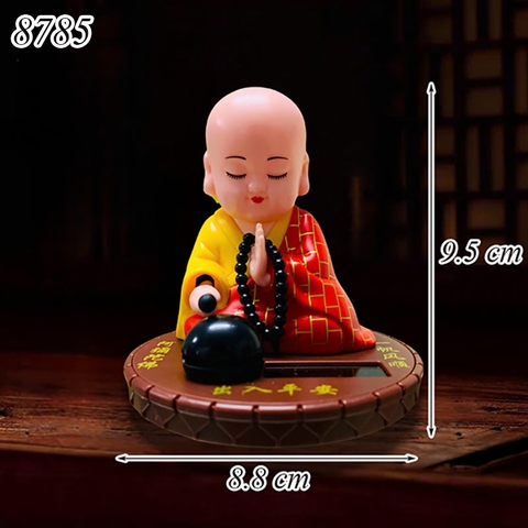 Tượng nhà sư lắc áo vàng đỏ đế tròn TQ