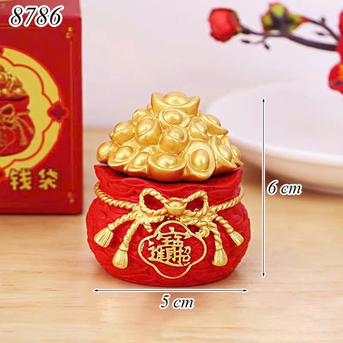 Hũ đỏ tiền vàng sứ đựng muối,gạo TQ