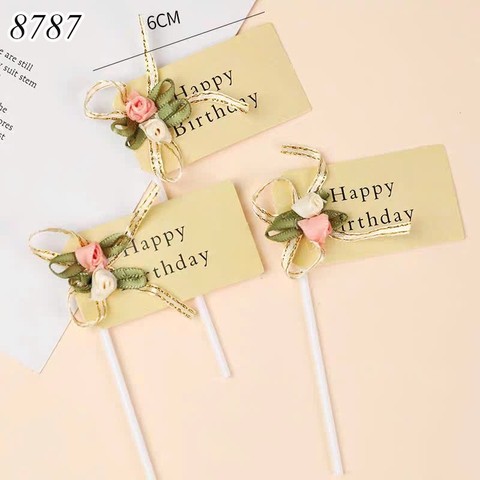 SCG-Set 3 que cắm vàng HPBD gắn hoa TQ