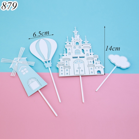 SCG - Set cắm lâu đài khinh khí cầu mây xanh