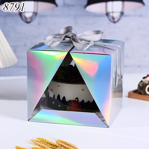 Hộp vuông mở đôi bạc tráng gương size 22*22*25cm ( 7 chi tiết )