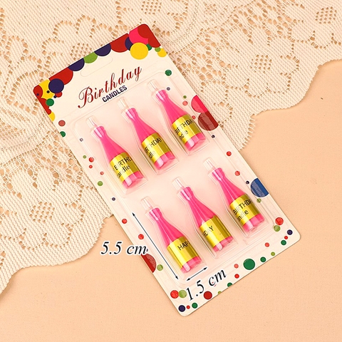 Vỉ 6 nến hình chai rượu hồng