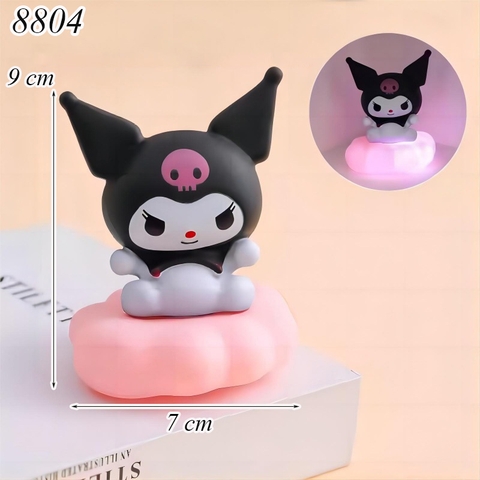 Tượng Kuromi đen ngồi mây có đèn led size nhỏ
