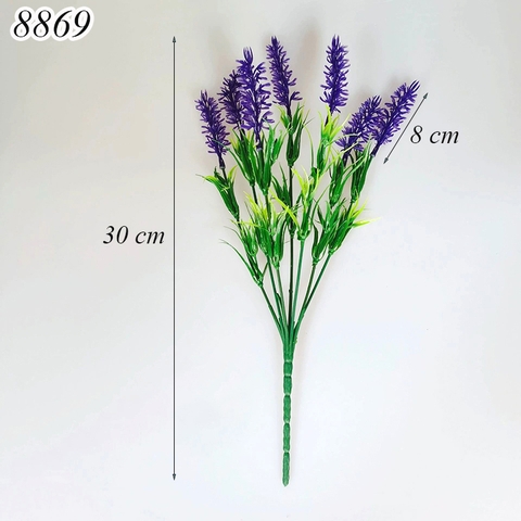Cành oải hương 7 đầu hoa tím đậm TQ