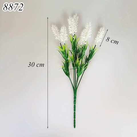 Cành oải hương 7 đầu hoa trắng TQ