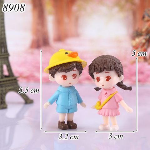 Tượng cặp đôi bé gái áo hồng bé trai áo xanh TQ