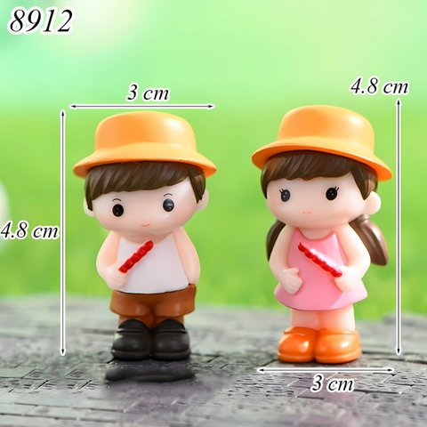 Tượng Cặp Đôi Mũ Vàng Cầm Hồ Lô TQ