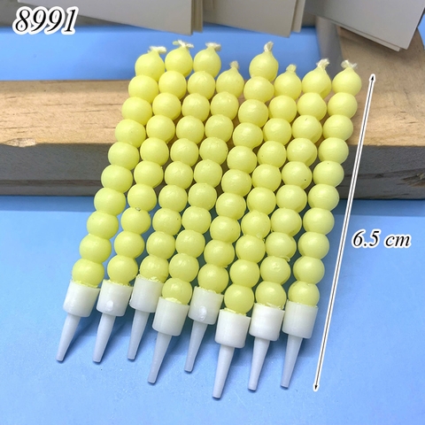 Vỉ 8 nến xoắn bi vàng