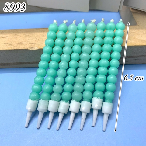 Vỉ 8 nến xoắn bi xanh ngọc