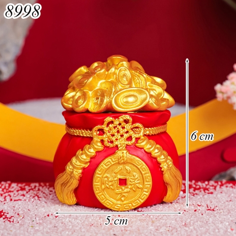 Hũ đỏ tiền vàng sứ đựng muối,gạo M1 TQ