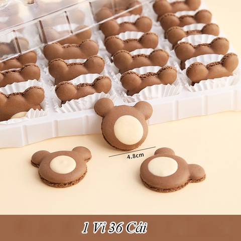 Vỉ 36 chiếc bánh macaron hình gấu nâu TQ.