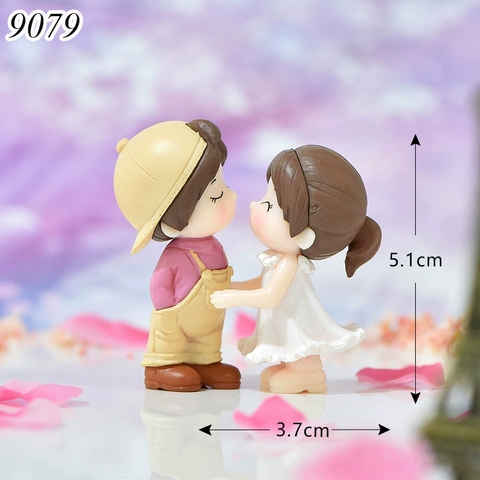 Tượng cặp đôi kiss trắng hồng TQ