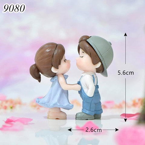 Tượng cặp đôi kiss trắng xanh TQ