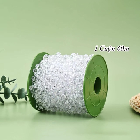 Cuộn 60m ngọc trai mix size TRONG SUỐT  TP