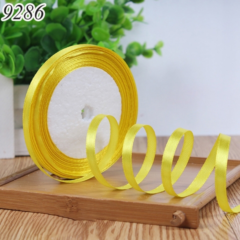 Cuộn 22m Ruybang lụa trơn Vàng 0.5cm